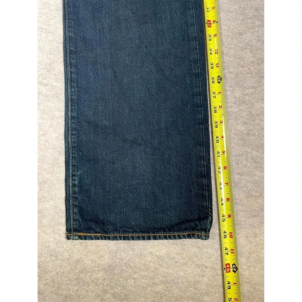 Levis 501 Original Fit Jeans Mens 38x34 Blue Denim Cotton Dark Wash Straight Leg